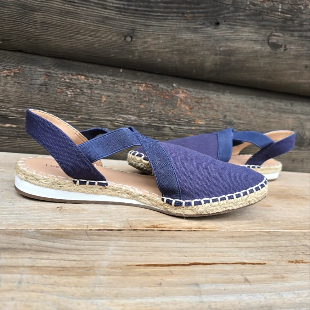 Lucky Brand Rifka Coastal Boho Slingback Espadrille Flats. Women's Size 8M